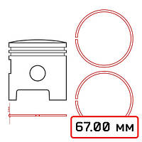 Кольцо поршневое ПЛМ «Вихрь-25» Норма (67.00)