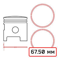 Кільце поршневе ПЧМ «Вихрь-25» 1Р (67.50)