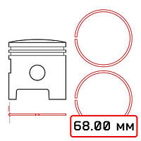 Кільце поршневе ПЧМ «Вихрь-25» 2Р (68.00)