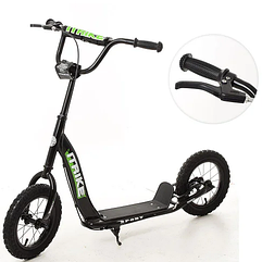 Самокат з надувними колесами і ручним гальмом на заднє колесо, підлітковий чорний SR 2-043-1-B