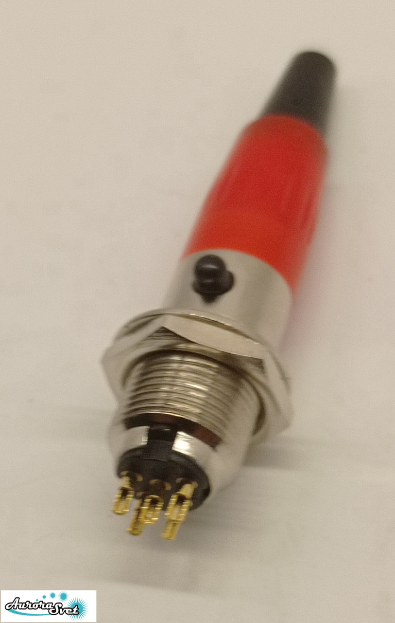 Роз'єм Mini XLR аудіо для мікрофона 3-контактний червоний комплект вилка розетка під паяння