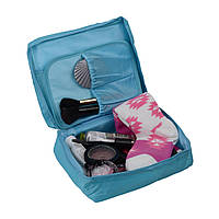 Дорожная косметичка-органайзер с отделением для кистей и сетчатыми карманами (20,5×17×6 см)