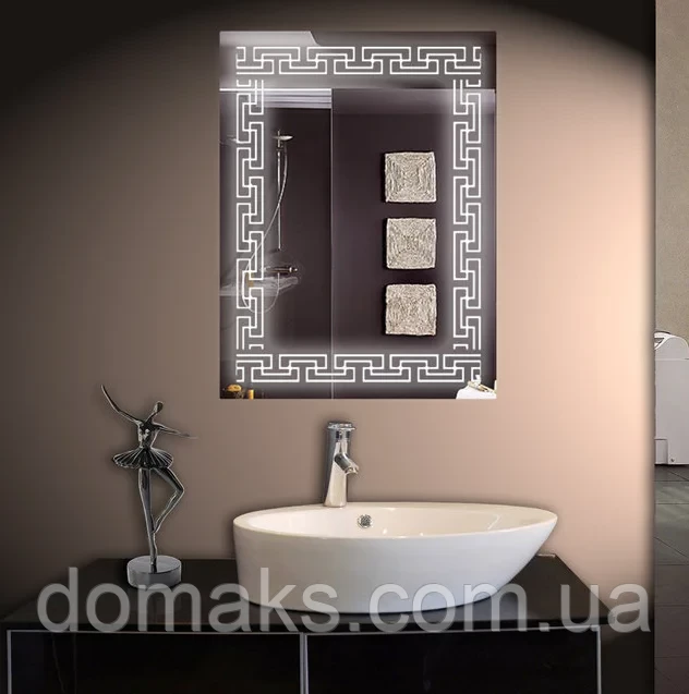 Дзеркало 60*80 см з LED підсвічуванням Настінне дзеркало з лід підсвіткою для ванної кімнати