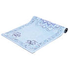 Коврик для йоги Замшевий каучуковий двошаровий двошаровий 3м Record FI-5662-35 (розмір 1,83x0,61x3м, блакитний, з принтом), фото 3