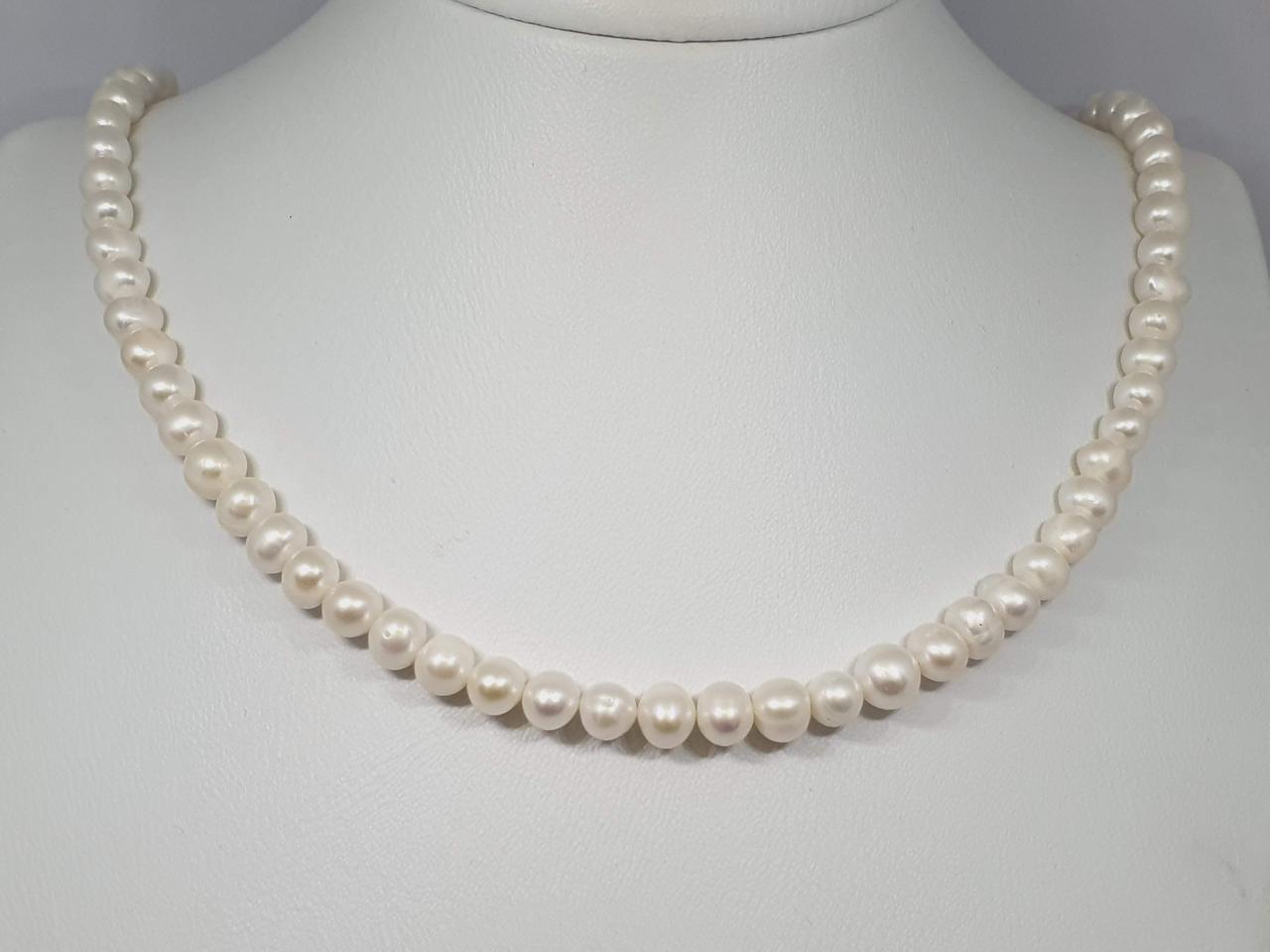 Намиста з перлів з срібним замком. 960201С