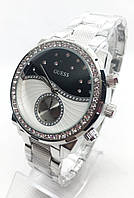 Годинники жіночі наручні Guess (Гесс), срібло з чорним циферблатом ( код: IBW656SB )