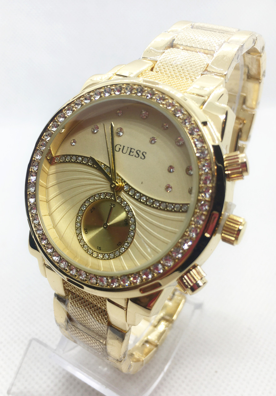 Годинник жіночий наручний Guess (Гесс), золото з білим циферблатом ( код: IBW656YY )