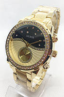 Годинники жіночі наручні Guess (Гесс), золото з чорним циферблатом ( код: IBW656YB2 )