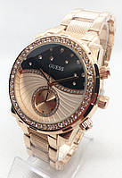 Годинники жіночі наручні Guess (Гесс), золото з чорним циферблатом ( код: IBW656YB1 )