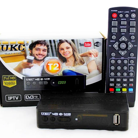 Цифровий ресивер ТВ тюнер DVB-T2 UKC 0967 з підтримкою wi-fi Megogo
