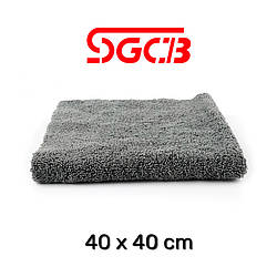 SGCB SGGD197 Microfiber Towel Grey — мікрофібра без оверлока, сіра 40х40 см