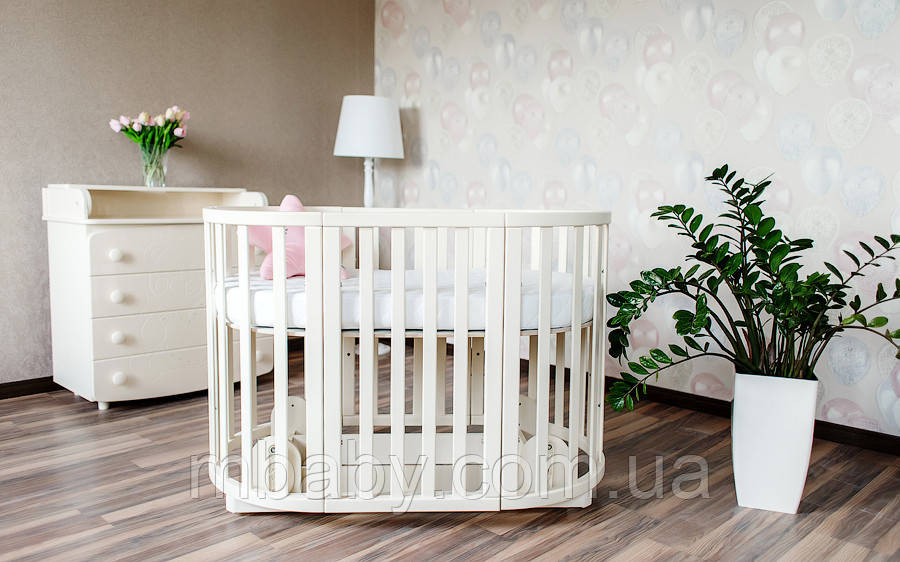 Ліжечко овальна 7 в 1 (Колір білий ) Аналог Stokke Sleepi (Преміум), фото 1