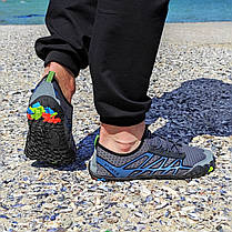 Сірі аквашузи жіночі та чоловічі коралкі акваобувь шльопанці для моря аква взуття сліпони мокасини на море пляж, фото 2