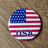 Сувенирный магнит. Флаг США 58 мм, Магнит с надписью "USA"
