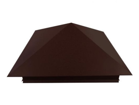 Ковпак для стовпів забору 380 х 380 колір шоколад Ral-8017, фото 1