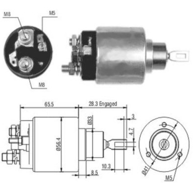 Реле втягувальне стартера Autostarter 12В SS0153