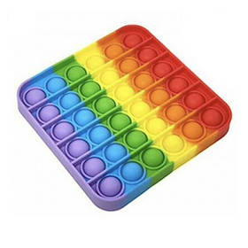 Сенсорна іграшка Pop it антистрес для дітей і дорослих Пупирок райдужний квадрат
