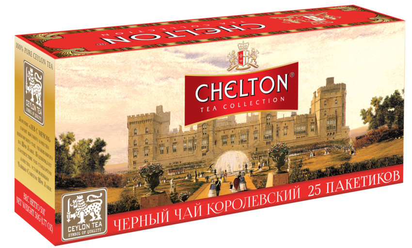 Чай Челтон Англійський королівський чорний цейлонський 25 пакетиків, фото 1