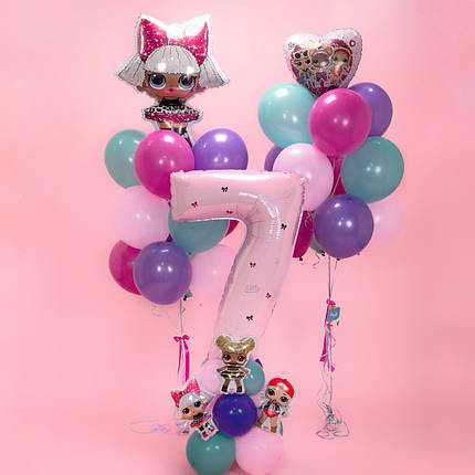 Кулька лол і гелієві кулі на день народження для дівчинки, фото 2