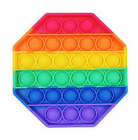 Pop it сенсорная игрушка антистресс для Детей и Взрослых Пупырка восьмиугольник радуга