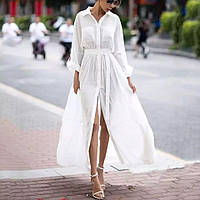 Довге білосніжне розкльошене плаття з батисту. Розмір 42-74+ плюссайз