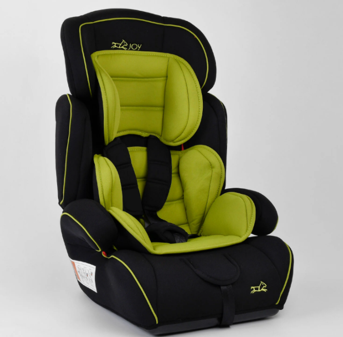Дитяче автокрісло з бустером 1-12 років JOY 7086 G, група 1/2/3, вага дитини від 9-36 кг, салатове