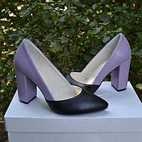 Шкіряні туфлі-човники на високих підборах