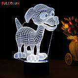 3D світильник, "Собачка" класні подарунки, подарунки для дітей, дитячі подарунки, фото 4