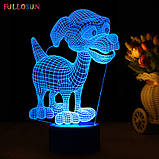3D світильник, "Собачка" класні подарунки, подарунки для дітей, дитячі подарунки, фото 5