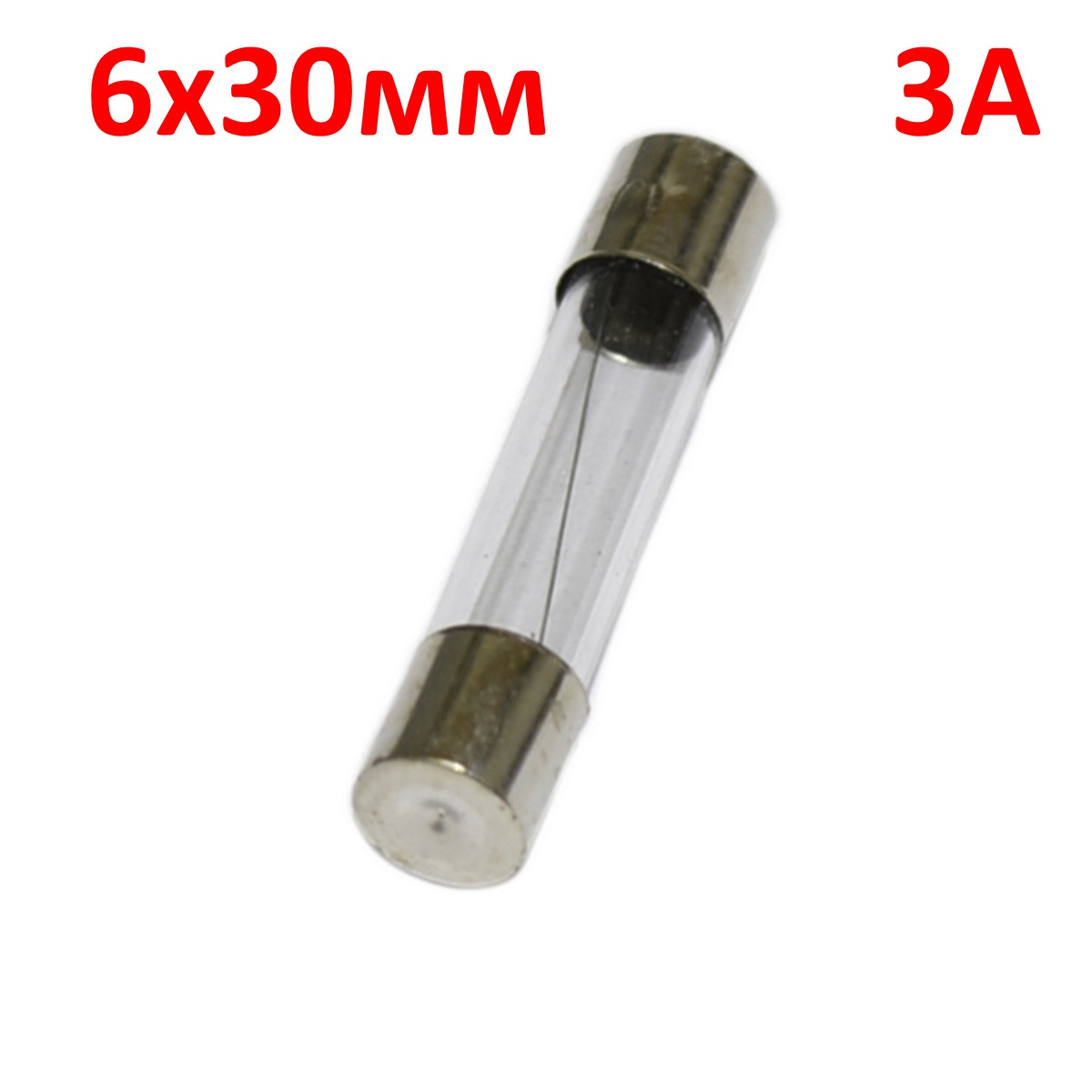 Запобіжник 6х30мм СЕ 3.0A 250В, скло BEZ3000, фото 1