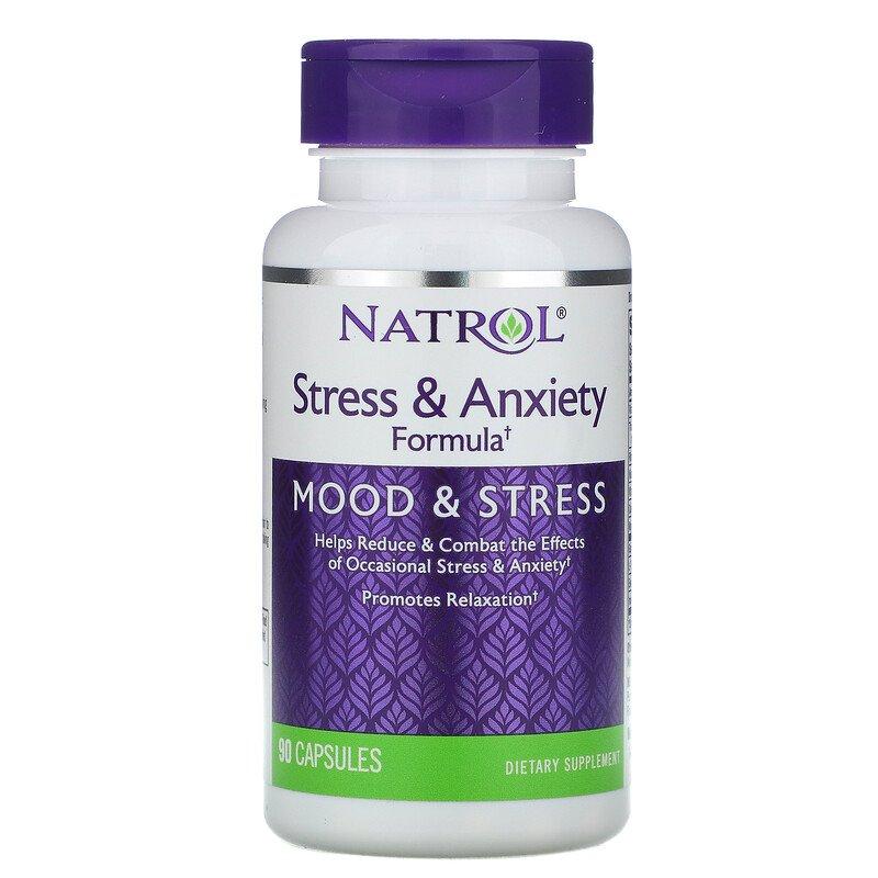 Формула від стресу та занепокоєння Natrol "Stress & Anxiety Formula" (90 капсул), фото 1