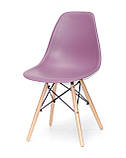 Пластиковий стілець Nik NEW (Нік Н) пурпурний 62 на дерев'яних ніжках, фото 3