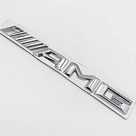 Емблема шильдик AMG Mercedes-Benz (Мерседес) 180х17 мм на кришку багажника Хром