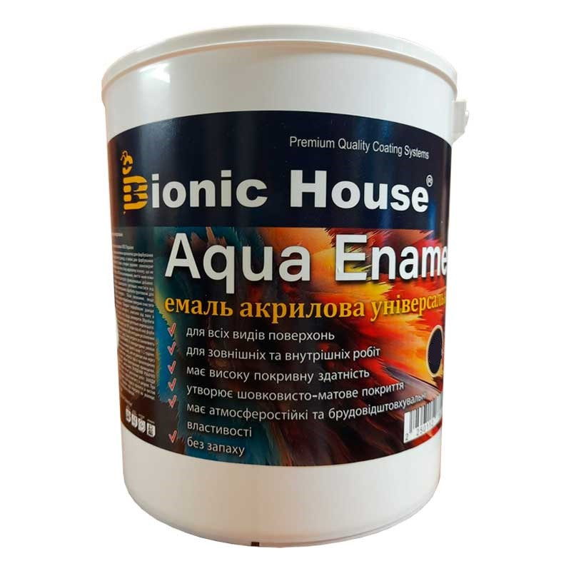 Емаль акрилова для дерева і металу "AQUA ENAMEL" (0,8л) Bionic House (Біонік Хаус)