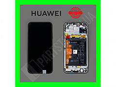 Дисплей Huawei P40 Lite Black (02353KFU) сервісний оригінал у зборі з рамкою, акб і датчиками