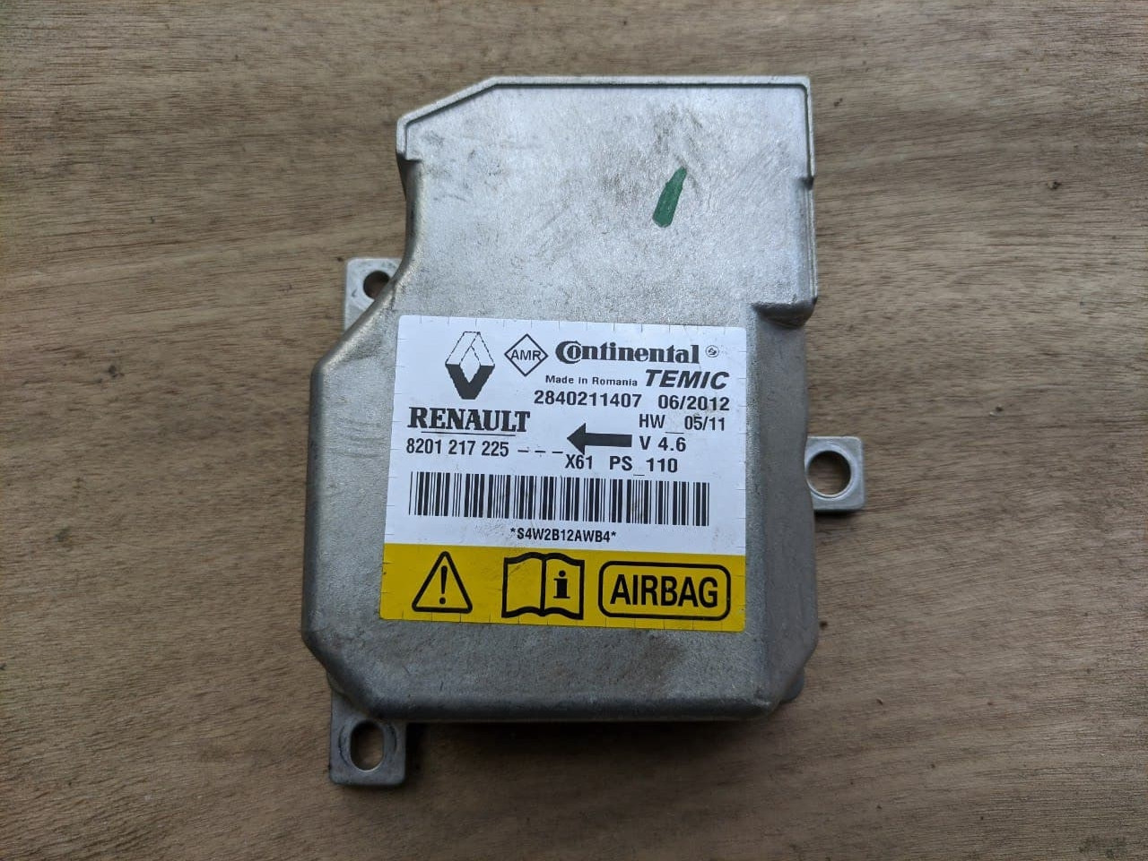 Блок управління AirBag Renault Kangoo 2, 2008-, 8201217225 (Б/У)