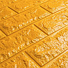 Декоративна 3D панель самоклейка під цеглу Золотий 700х770х7мм (011-7), фото 2