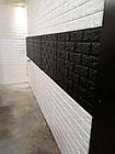 Декоративная 3D панель самоклейка под кирпич Черный 700x770x7мм (019-7), фото 4