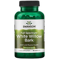 Верба біла кора, White Willow Bark, Swanson, 400 мг, 90 капсул
