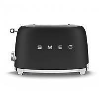 Тостер на 2 шматочки хліба Smeg матовий чорний TSF01BLMEU