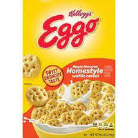 Kellogg's Eggo, хлопья для завтрака, домашние вафли со вкусом клена, хороший источник 8 витаминов и минералов