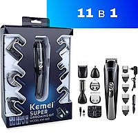 Бритва, триммер, машинка для стрижки волос головы, усов и бороды Kemei KM-600 (с подставкой) 5 Вт EN