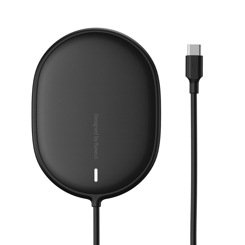 Бездротовий зарядний пристрій Baseus Light Magnetic Wireless Charger Black Модуль для БЗП (WXQJ-01) - фото 1 - id-p1415030279