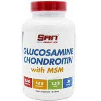 Для суглобів і зв'язок SAN Glucosamine Chondroitin with MSM (90 таблеток.)