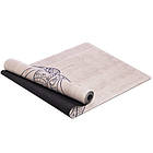 Коврик для йоги Замшевий каучуковий двошаровий 3м Record FI-5662-38 (розмір 183x61x0.3см, бежевий, з прин, фото 3