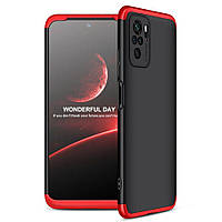 Чохол GKK 360 для Xiaomi Redmi Note 10 / Note 10S бампер протиударний Black-Red