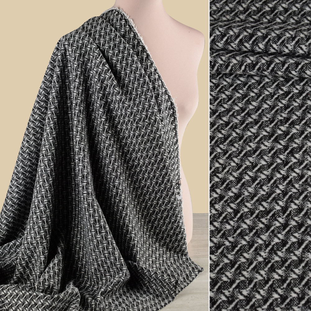 Рогожка чорно-біла гусяча лапка ш.151