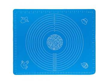 Силіконовий килимок для випікання та розкачування тіста 28х38 см, синій (KG-2525)