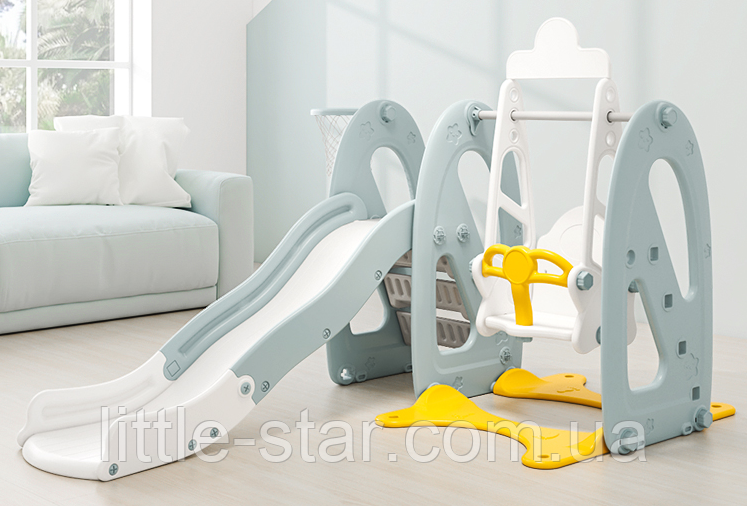 Гірка-гойдалка ігрова для дитячого майданчика, 141*142*110 см, WM19072-4