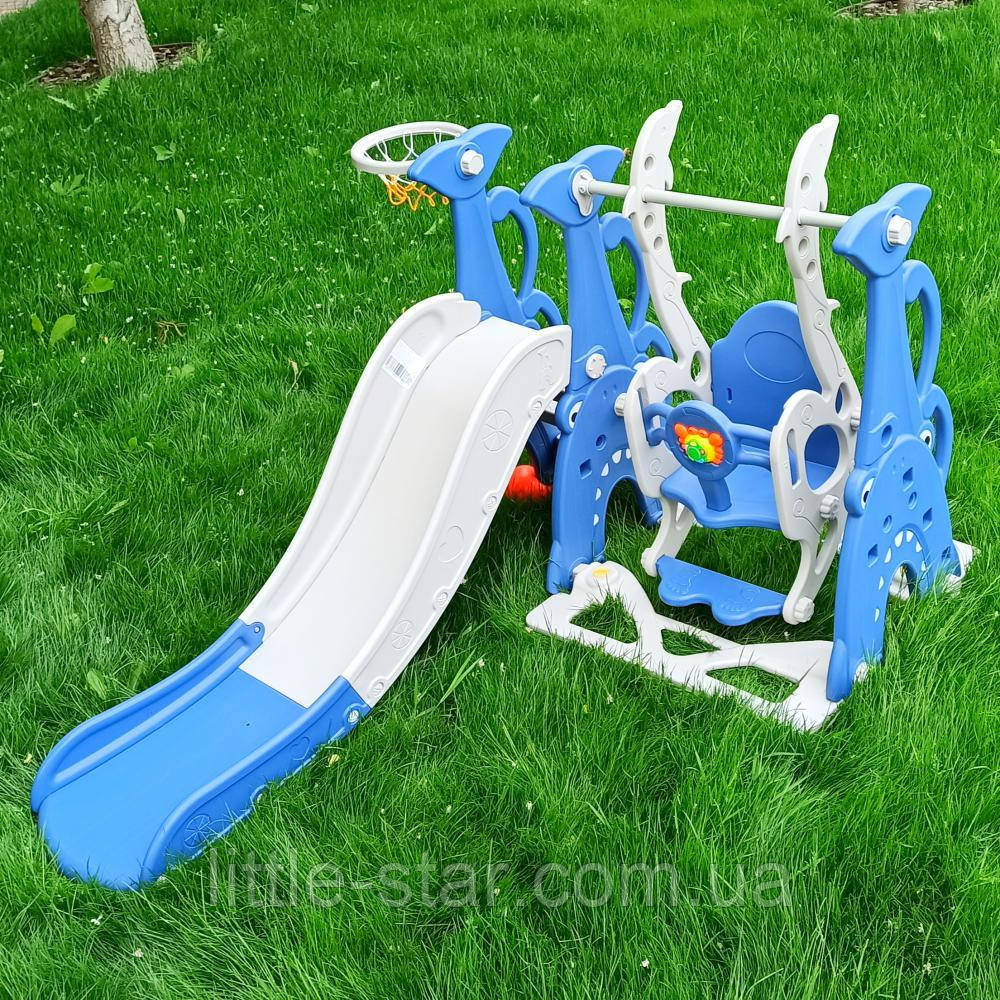 Гірка-гойдалка ігрова для дитячого майданчика, 141*142*110 см, WM19072-4